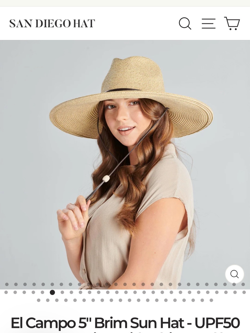 San Diego Hat Company El Campo 5" Brim Sun Hat in Natural